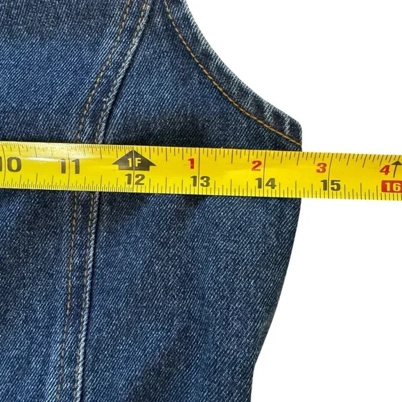 Forever 21 Blue Denim Jeans Dress Straight Sleeveless Belted Girls 11/12 NWT - Picture 3 of 9